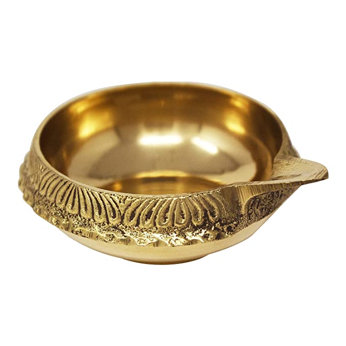 Crafts of India : 10 Pcs Kuber Diya Set for Diwali, Handmade Virgin Brass Oil Lamp for Deepawali Pooja, Vilakku for Puja, Deepawali Decoration