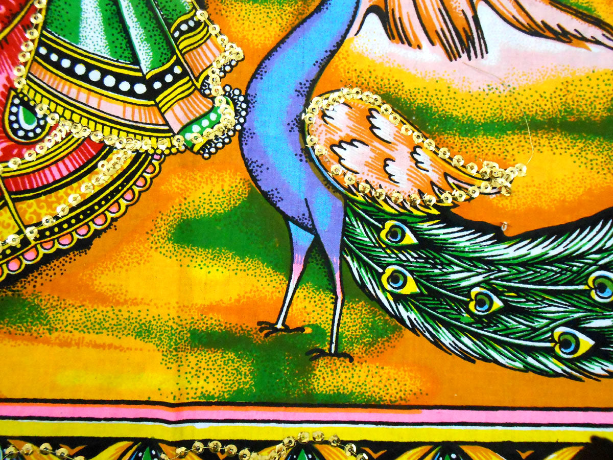 crafts of india best of indian crafts store Divine Lovers Radha Krishna sequin cotton Batik Painting 40" X 30" Inches