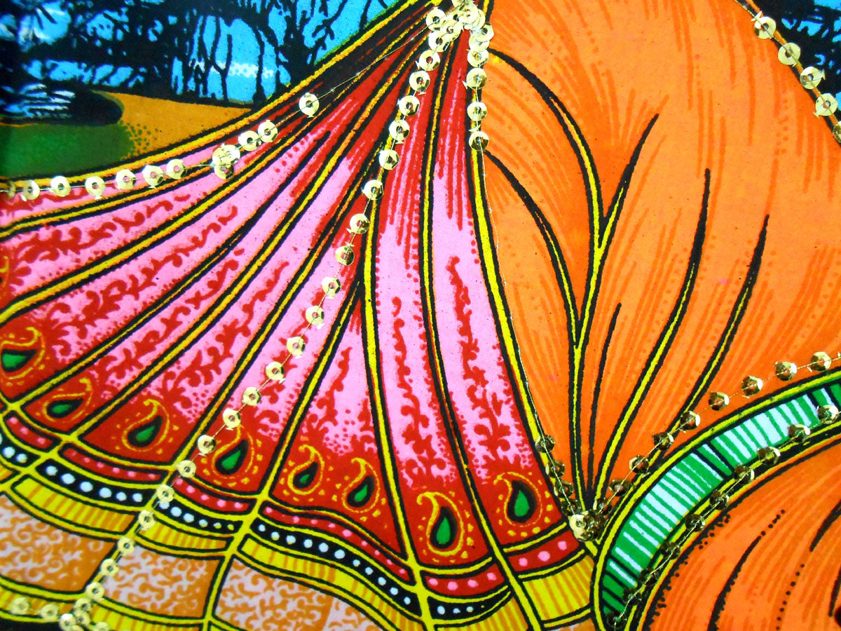 crafts of india best of indian crafts store Divine Lovers Radha Krishna sequin cotton Batik Painting 40" X 30" Inches
