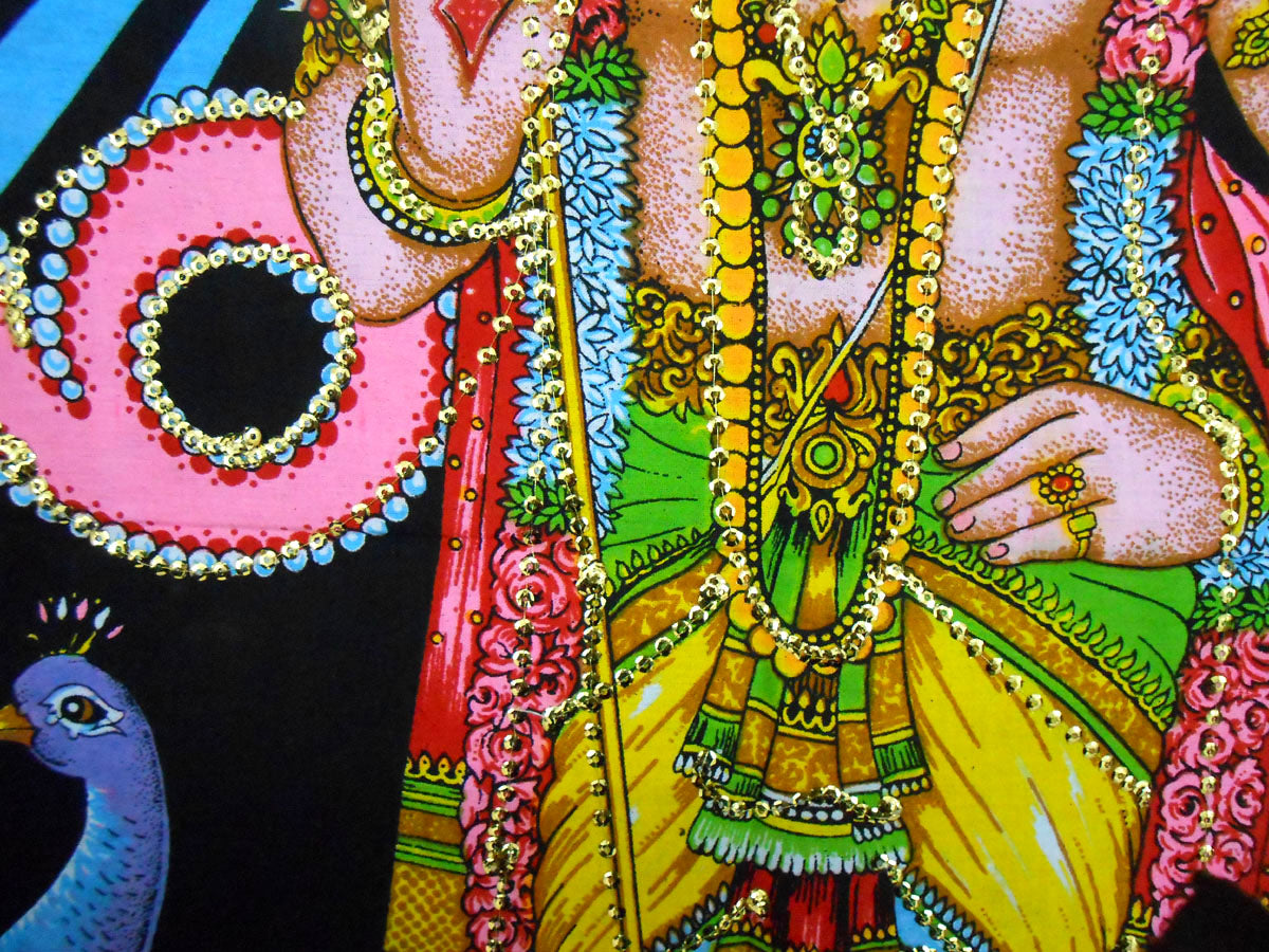Kartikeya Batik Wall Painting - A Divine and Powerful ArtworkBatik Cotton Wall Painting 40" X 30" Inches