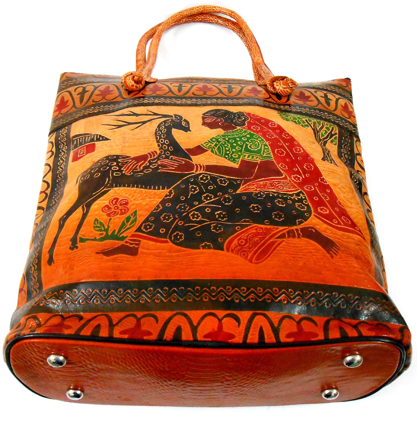 Shankuntala Loving a Deer design Hand Made Shantiniketan Shopping Bag