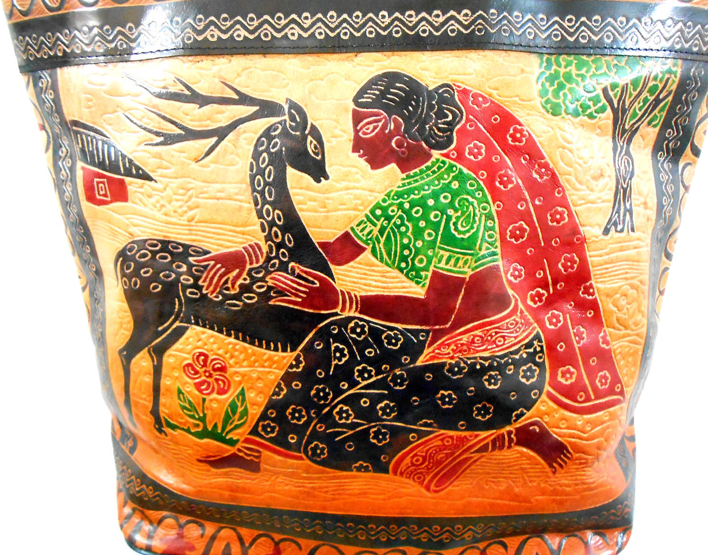 Shankuntala Loving a Deer design Hand Made Shantiniketan Shopping Bag