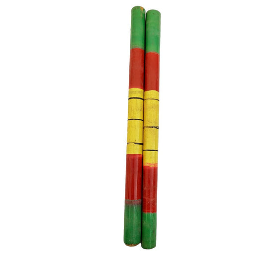 Crafts of India 4 pcs (2 Pair) Dandiya/Dandia Sticks for Gujarati Garba Dance (Makes Sound)- Wooden Stick for Navaratri Festival Ocassion