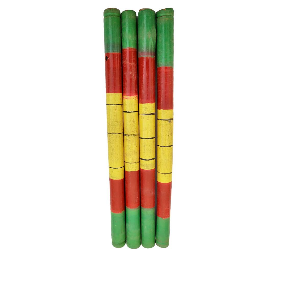 Crafts of India 4 pcs (2 Pairs) Dandiya/Dandia Sticks for Gujarati Garba Dance (Makes Sound)- Wooden Stick for Navaratri Festival Ocassion