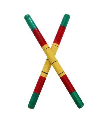 Crafts of India 10 pcs (5 Pair) Dandiya/Dandia Sticks for Gujarati Garba Dance (Makes Sound)- Wooden Sticks for Navaratri Festival Ocassion