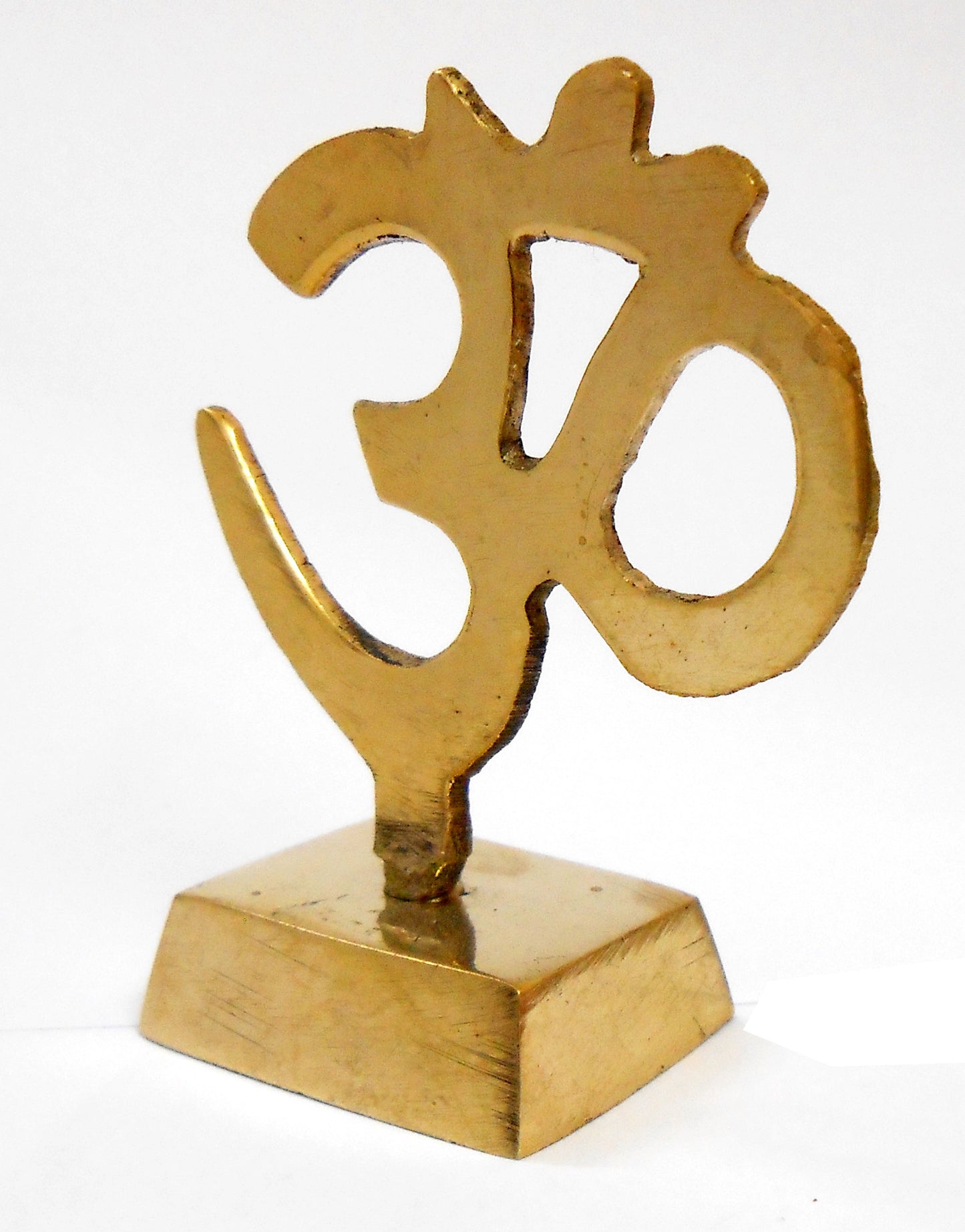 Crafts of India Handcrafted Brass Om/Aum Table Top Decor - Elegant Spiritual Symbol for Home or Office