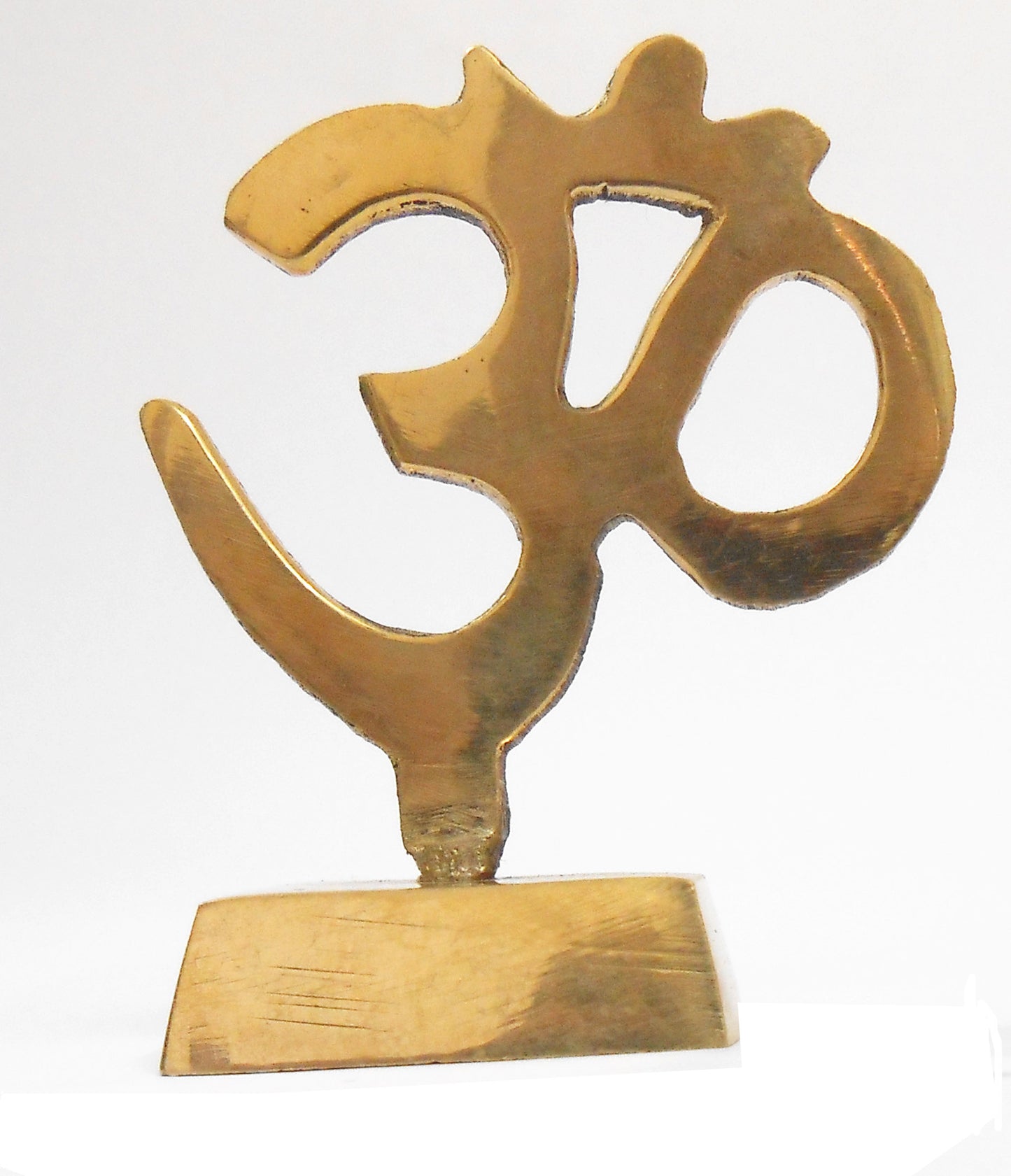 Crafts of India Handcrafted Brass Om/Aum Table Top Decor - Elegant Spiritual Symbol for Home or Office