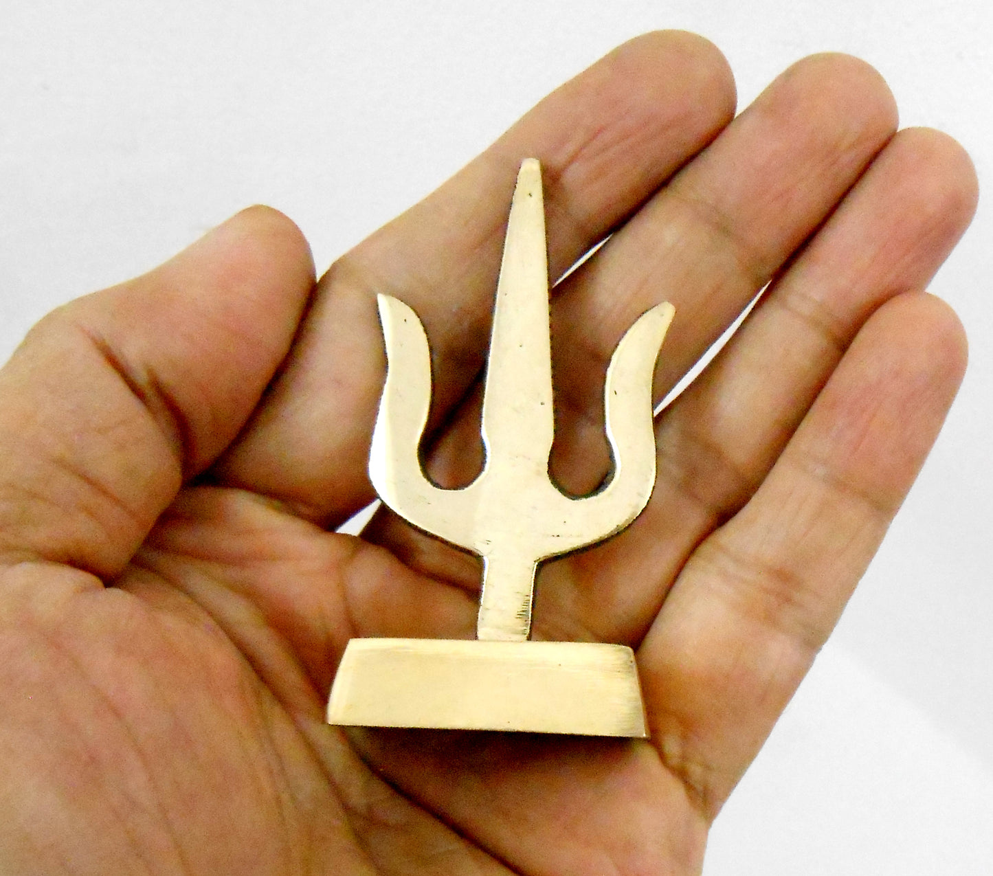 Crafts of India Brass Shiva Trishul Trident Spiritual Hindu - 2.5 Inches