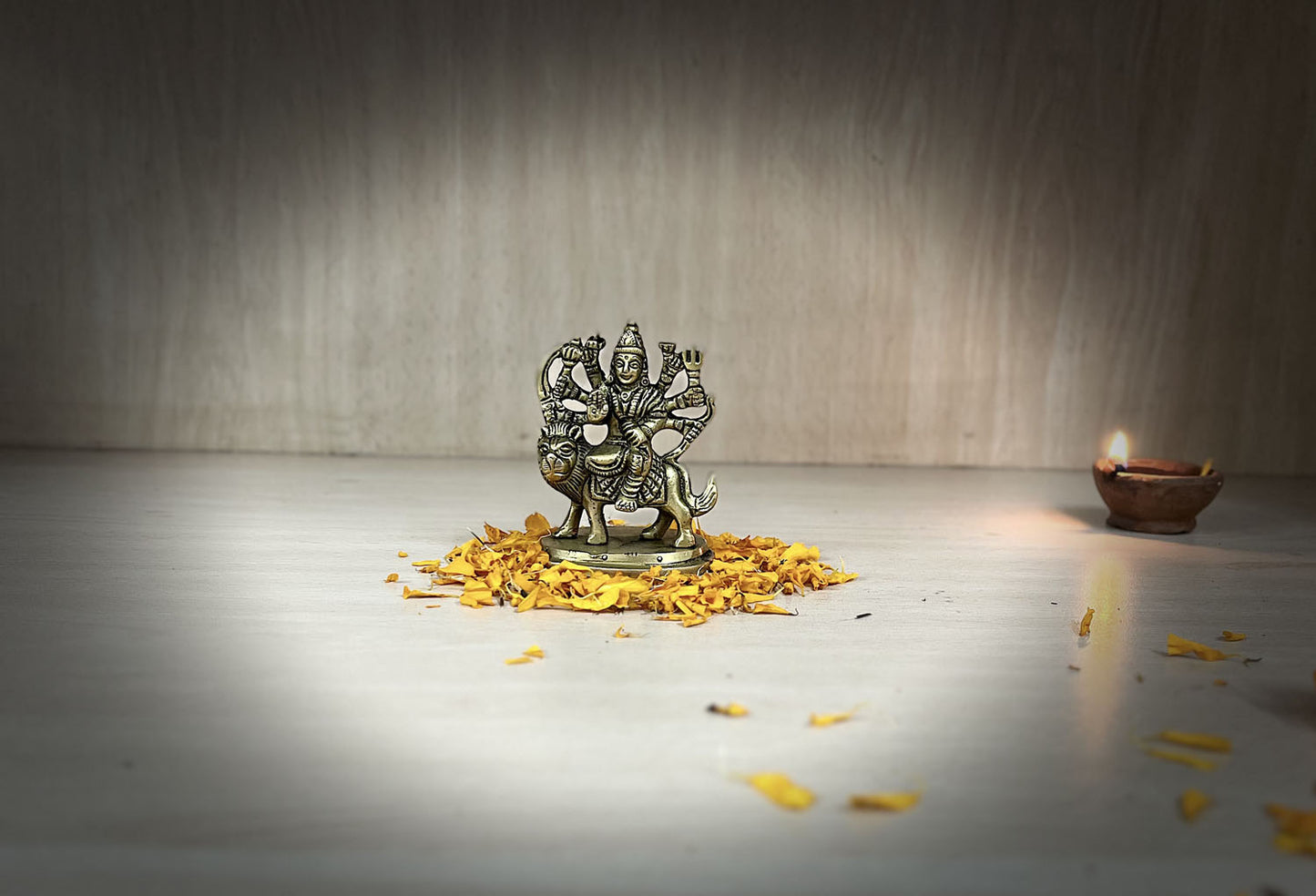 Crafts of India Divine Goddess Ma Durga Small Brass Statue