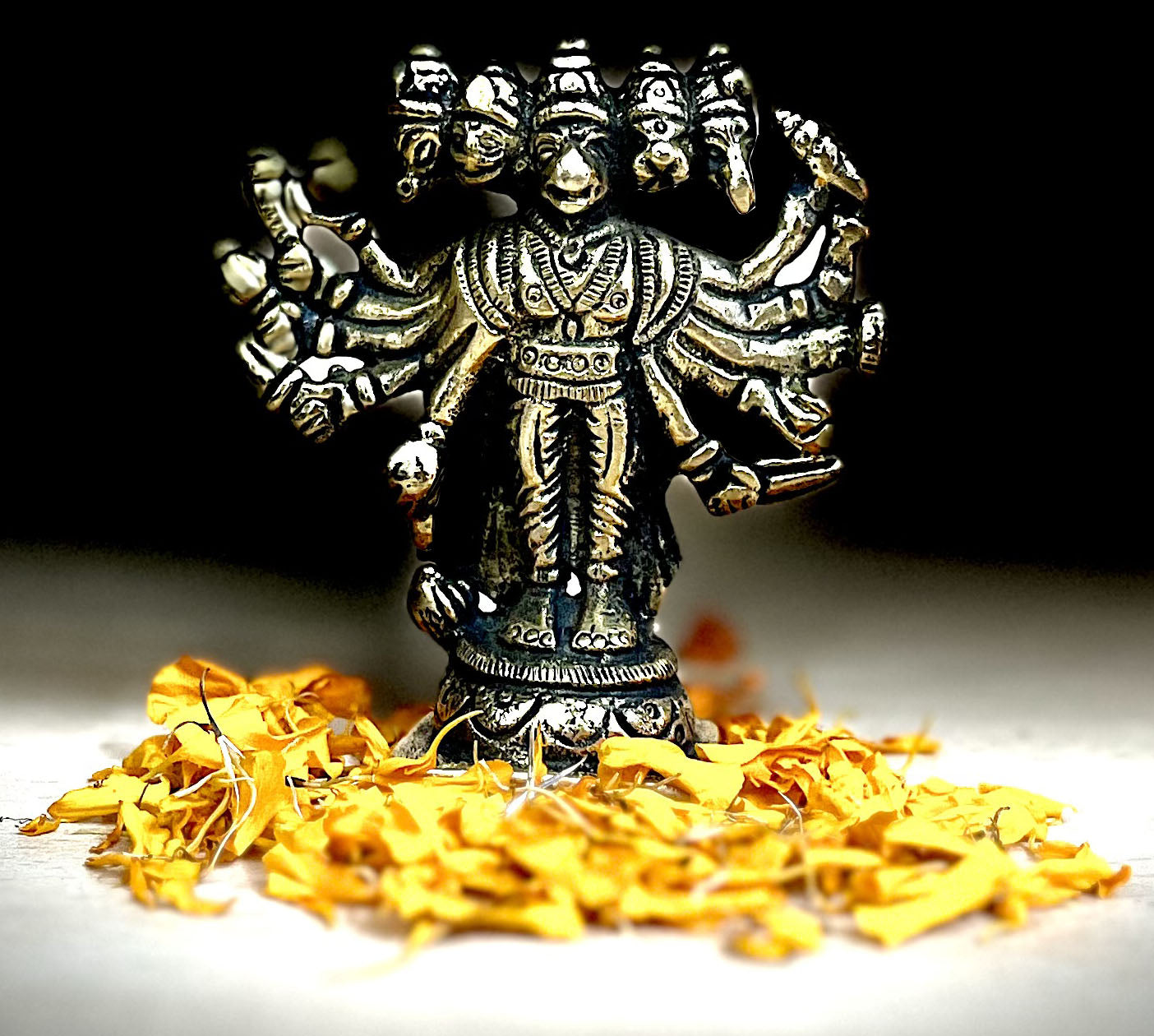Crafts of India Pachmukhi Hanuman Small Brass Statue