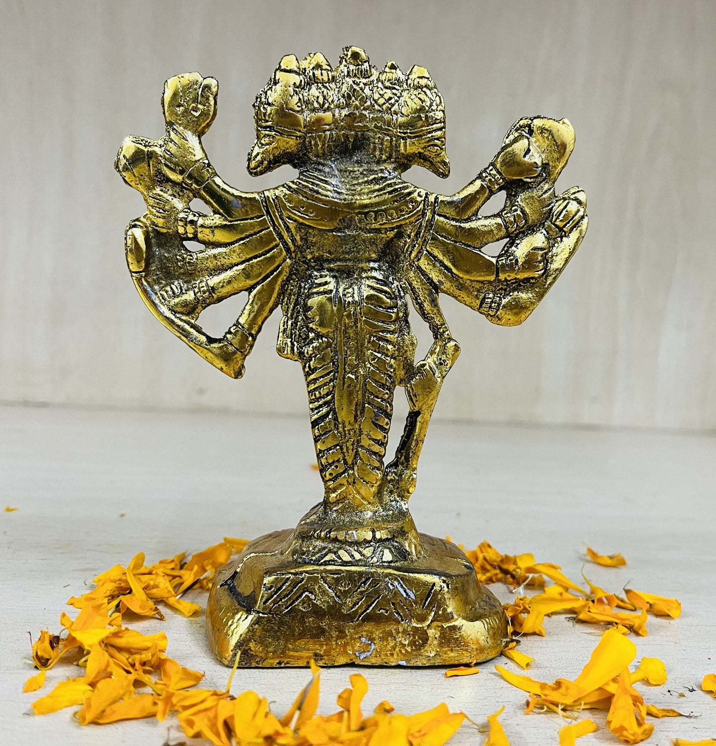 Crafts of India Pachmukhi Hanuman Small Brass Statue