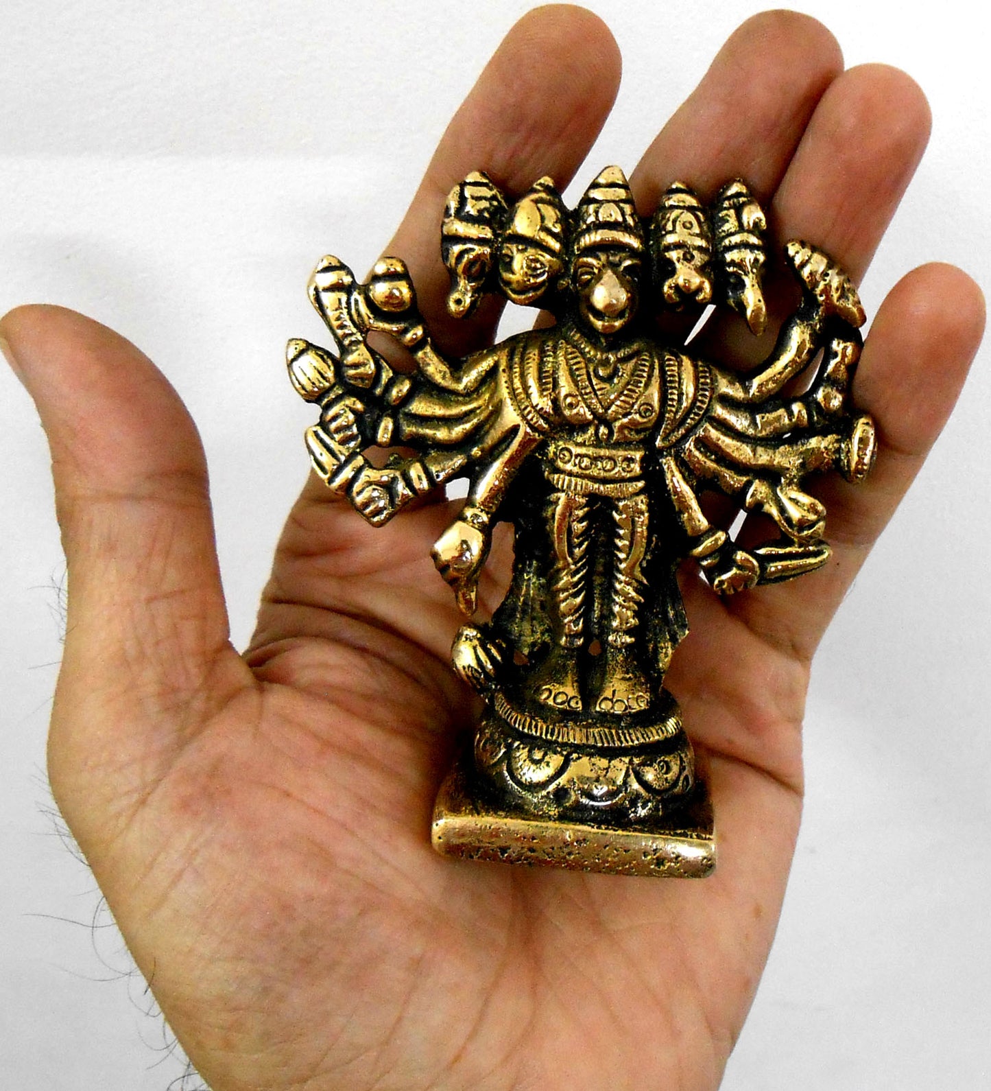 Crafts of India Pachmukhi Hanuman Small Brass Statue