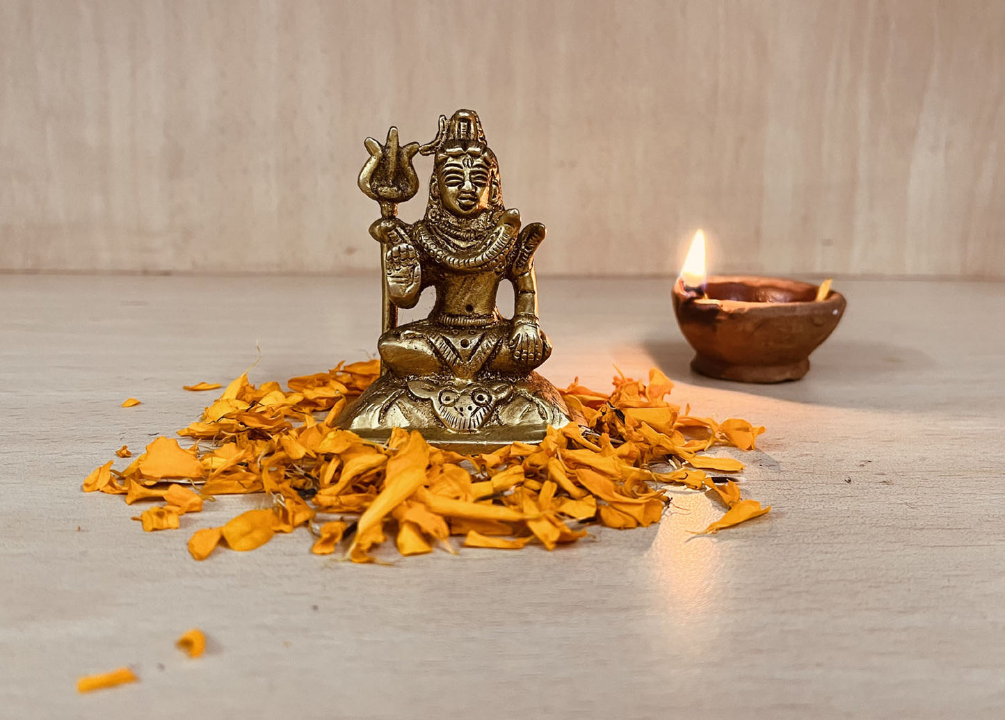Crafts of India Blessing Divine Lord Shiva Shivji Small Brass Statue
