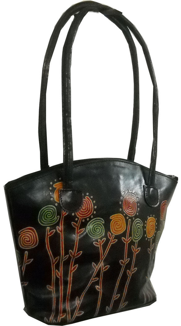 Buy Ananya Leather Handicraft Shantiniketan Pure Leather Women�s Purse  Handbag Shoulder Tote Traditional Human Printed at Amazon.in