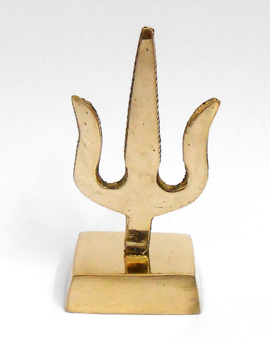 Crafts of India Brass Shiva Trishul Trident Spiritual Hindu - 2.5 Inches