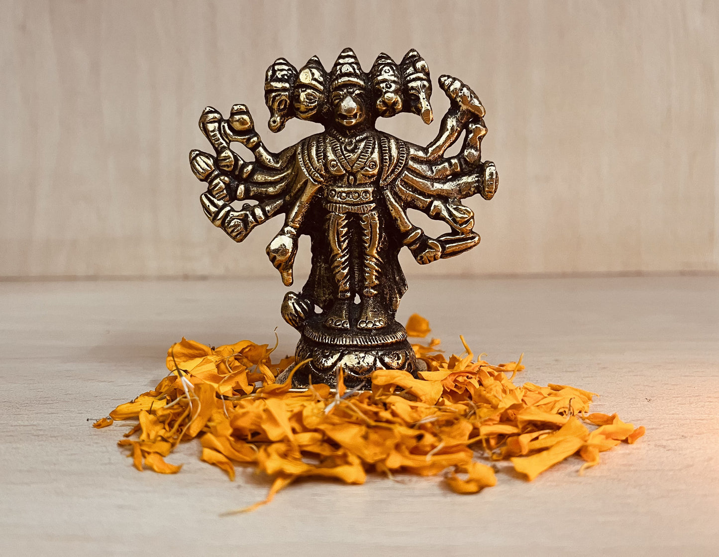 Crafts of India Pachmukhi Hanuman Small Brass Statue