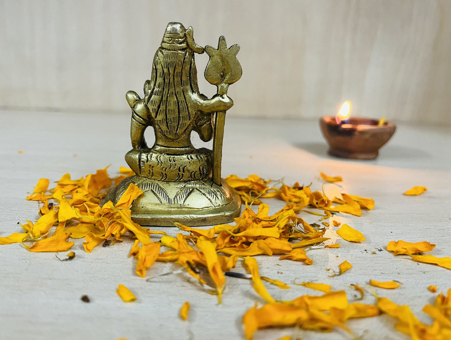 Crafts of India Blessing Divine Lord Shiva Shivji Small Brass Statue