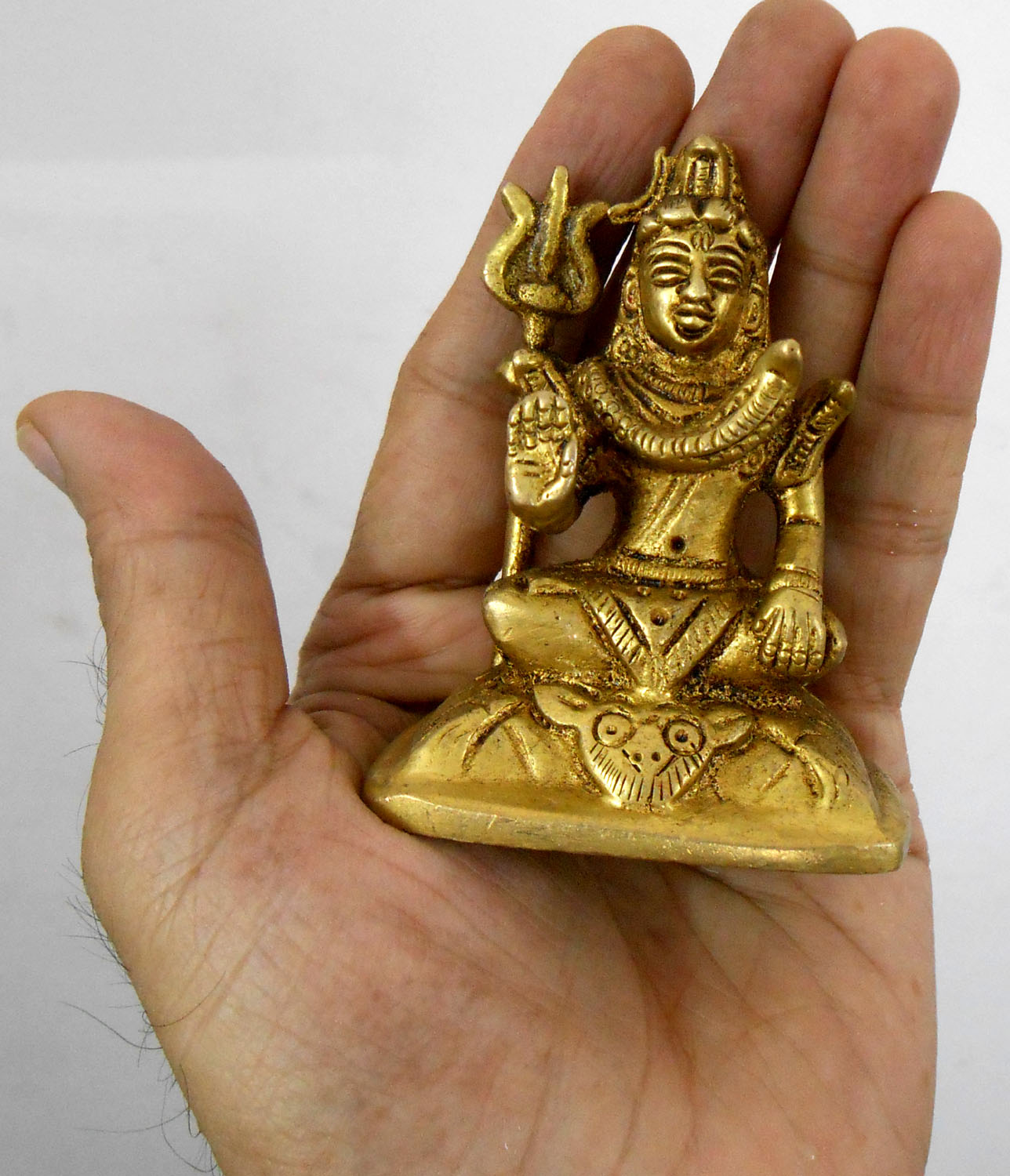 Crafts of India Blessing Divine Lord Shiva Shivji Small Brass Statue