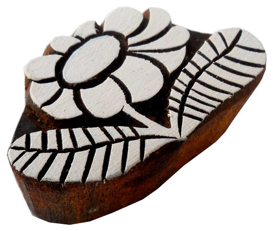 Flower Shaped wooden block stamp/ Tattoo/ Indian Textile Printing Block