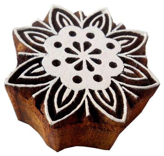Floral Design wooden block stamp/ Tattoo/ Indian Textile Printing Block